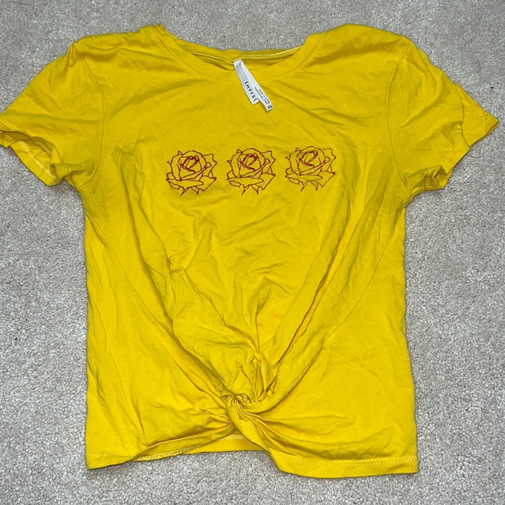 yellow crop top